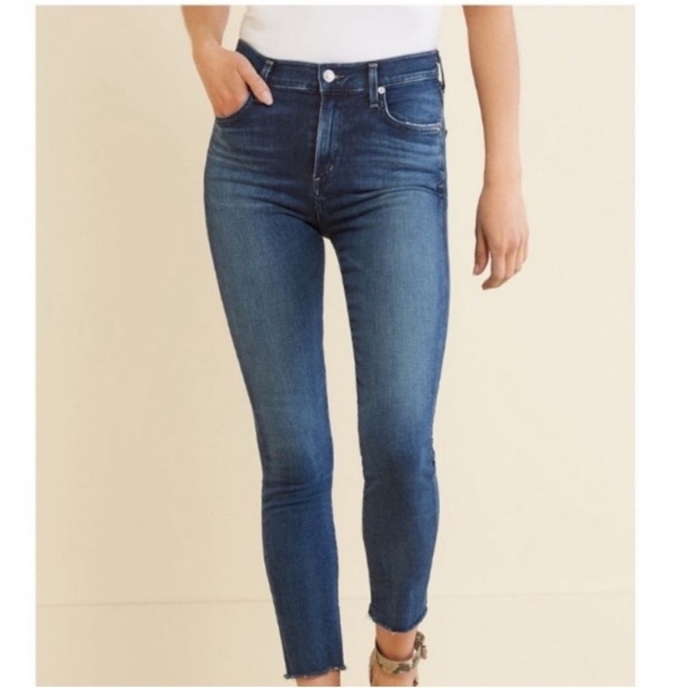 EUC - AGOLDE Sophie fray ankle blue jeans 29